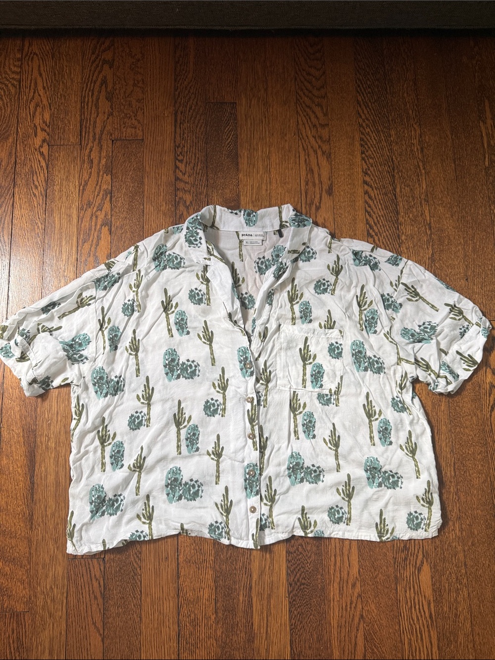 Prana Shirt, EUC, XL, Cactus print